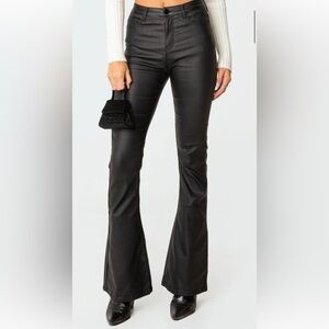 Edikted leather flare pants